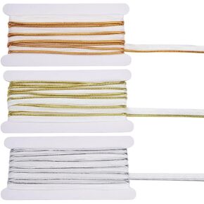 FREEBLOSS 15Yards Piping Trim with Metallic Lip 0.4'' Width Piping Sewing Trim Piping Cord for Sewing Edge Trim Ribbon for Clothing Pillows Draperies Piping Bias Tape Trim
