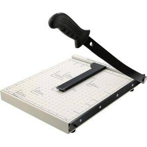 Paper Cutter for Cardstock Heavy Duty 12 inch, 12" Cut Length Guillotine Paper Trimmer for Cardstock Metal Base, 12 Sheets Capacity, for Home Office Classroom School