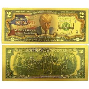 5pcs Donald Trump Gold 2 الدولار ، لا يستسلم أبدًا عملة غير متداولة