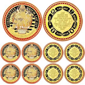20 Pcs Firefighter Coins Fire Prayer Coins Fireman Rescue Department First in Last Out Commemorative Coins for Firefighters Men Fireman