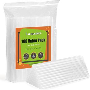 Hot Glue Sticks, 100 Pack Clear Mini Glue Sticks 0.27" x 7" Long Hot Melt Adhesive Glue Sticks Multipurpose for DIY Art Craft Sealing Repair Festival Decor Sticky Projects