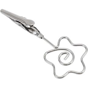 Memo Clip Holder Powerful Grip Photo Clamp for Hanging Organizing 12pcs 2.8in Double Headed Memo Clips with Wire for Home Office Parties Wedding Silver (Flower Shape)