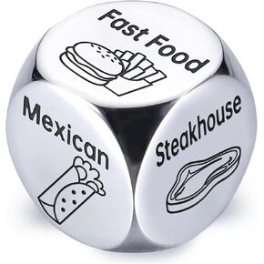 Stainless Steel Food Decision Dice Easter Basket Stuffers for Teens Adult Couple Funny Gifts
