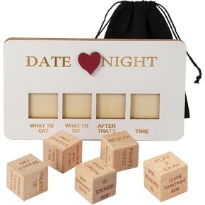 Date Night Dice,Fun Night Dating Decision Dice,Love Dice, Food Decision Dice, Wooden Dating Fun dice, Date Ideas,Gifts for Boyfriend-Girlfriend