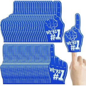 Sosation 48 Pitch Mini Foam Fingers 5.6 بوصة تشجيع يدوية للرياح الرياضية الروح الروحية الرغوة للأصابع للأحداث الرياضية لألعاب ألواح الحفلات (الأزرق ، نحن #1)