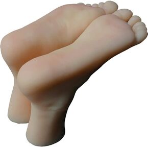 ZHY Men Simulation Foot Model, 1 Pair Silicone Lifesize Male Mannequin Foot Display Jewerly Sandal Shoe Sock Display Art Sketch