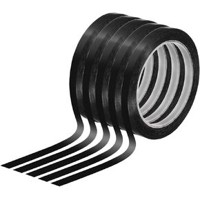 Whiteboard Tapes - 5 Pcs Pinstripe Thin Dry Erase Tapes for Graphic Charts Marking DIY Arts - 5/16" Width- Black