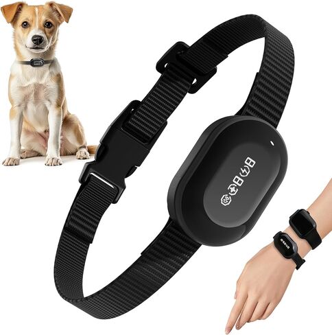 Bark Collar for Small Medium Dogs, Touchscreen Barking Collar with 5 Sensitivity and 7 Modes, Rechargeable Bark Collars, IP67 Waterproof, Humane Dog Bark Collars, Deep Black in Saudi Arabia