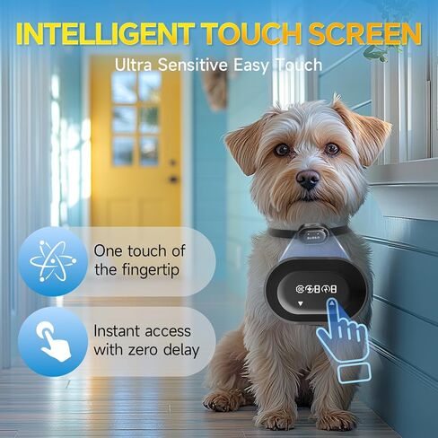 Bark Collar for Small Medium Dogs, Touchscreen Barking Collar with 5 Sensitivity and 7 Modes, Rechargeable Bark Collars, IP67 Waterproof, Humane Dog Bark Collars, Deep Black in Saudi Arabia