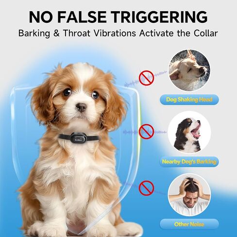 Bark Collar for Small Medium Dogs, Touchscreen Barking Collar with 5 Sensitivity and 7 Modes, Rechargeable Bark Collars, IP67 Waterproof, Humane Dog Bark Collars, Deep Black in Saudi Arabia