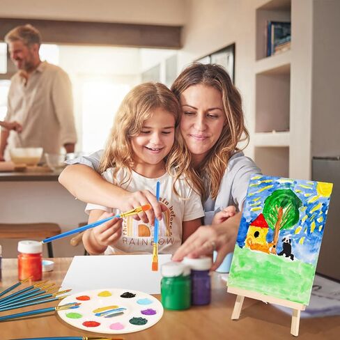 AROIC 260 Pack Easel and Canvas Sets with 20 Wood Easels,200 Brushes,20 Canvas and 20 Palette, Painting Set, Tabletop Easel, Art Easels, Painting Supplies for Kids & Adults to Painting Party in Saudi Arabia
