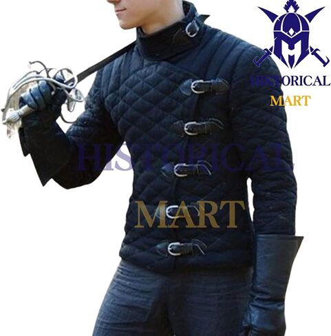 Medieval Padded Gambeson New Costume Vintage LARP Medieval Theater Role Full Sleeves in Saudi Arabia