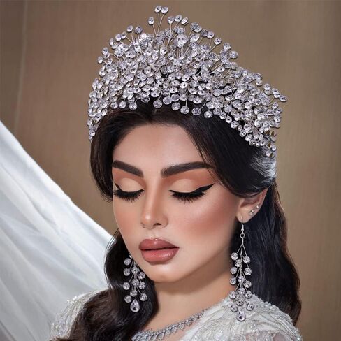 ULAPAN HP376 Silver Rhinestone Wedding Headpiece for Women Handmade Bridal Headband Hair Accessories in Kuwait