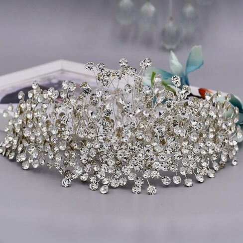 ULAPAN HP376 Silver Rhinestone Wedding Headpiece for Women Handmade Bridal Headband Hair Accessories in Kuwait