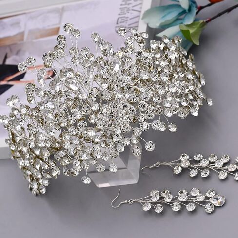 ULAPAN HP376 Silver Rhinestone Wedding Headpiece for Women Handmade Bridal Headband Hair Accessories in Kuwait