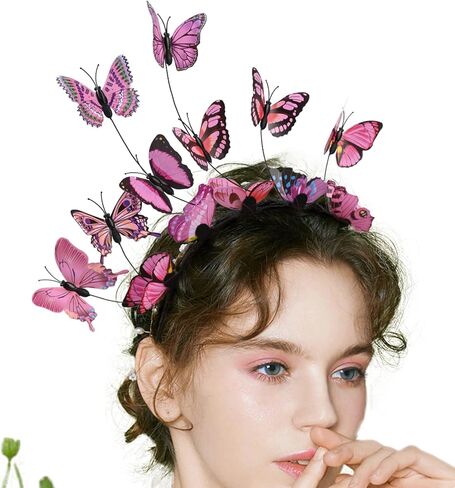 DEEKA Butterfly Headbands Fascinators Hat Women Butterfly Costume Crown Headpiece for Women and Girls in Saudi Arabia