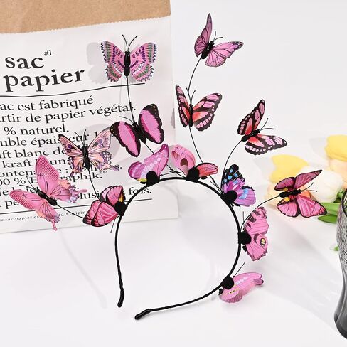 DEEKA Butterfly Headbands Fascinators Hat Women Butterfly Costume Crown Headpiece for Women and Girls in Saudi Arabia