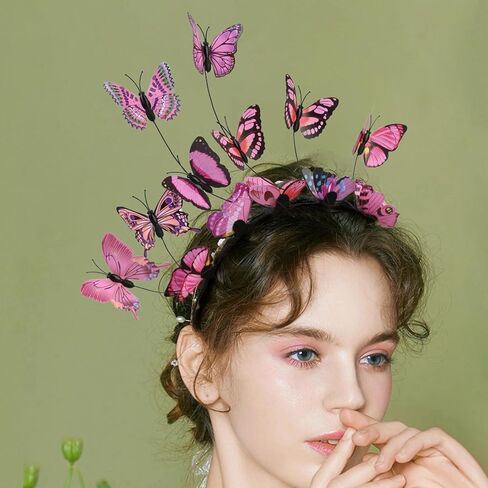 DEEKA Butterfly Headbands Fascinators Hat Women Butterfly Costume Crown Headpiece for Women and Girls in Saudi Arabia