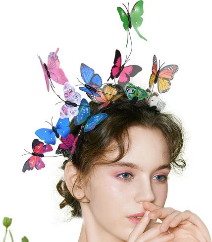 DEEKA Butterfly Headbands Fascinators Hat Women Butterfly Costume Crown Headpiece for Women and Girls in Saudi Arabia