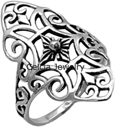 Solid 925 Sterling Silver Large Filigree Butterfly Ring, Boho Ring, Spirit Ring, Metaphysical Gifts Ring for Women, Minimalist Ring, Unique Mothers Day Ring in Saudi Arabia