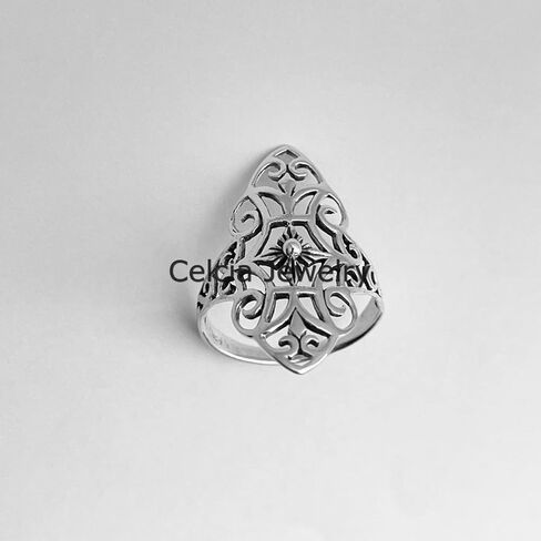 Solid 925 Sterling Silver Large Filigree Butterfly Ring, Boho Ring, Spirit Ring, Metaphysical Gifts Ring for Women, Minimalist Ring, Unique Mothers Day Ring in Saudi Arabia