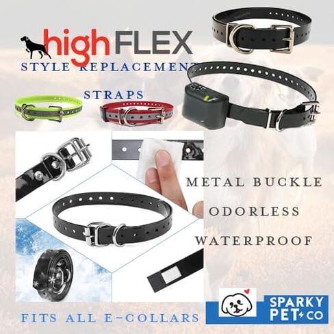 Replacement Strap for Garmin Collars - 3/4" Wide Ultra-Durable Dog E-Collar Replacement for Training, Bark, Shock, Electric, and GPS Collars - 28" Adjustable LengthGarmin (BLK) in Kuwait