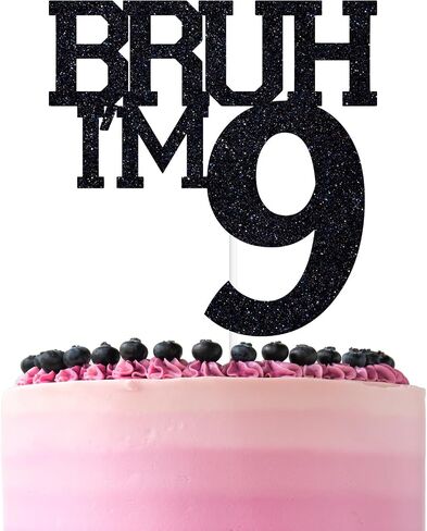 Black Glitter Bruh I'm 16 Cake Topper, Happy 16th Birthday/Bro I'm 16/It's My 16th Birthday, Funny 16th Birthday Party Decorations Supplies in Kuwait