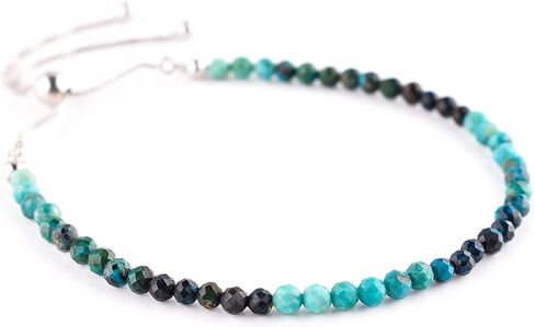 Odrilliongems Natural Labradorite Gemstone Bolo Bracelet ، حبات الوجه ، 925 المجوهرات الفضية الاسترليني ، منزلق قابل للتعديل ، مصنوعة يدويًا ، حفل زفاف ، عيد ميلاد ، هدية للنساء ، 10 بوصات in Kuwait