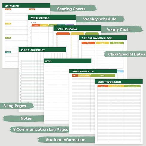 مخطط مدرس Skydue 2024-2025 العام الدراسي ، يوليو 2024 - يونيو 2025 ، 8.5 "× 11" ، كتاب خطة الدروس مع علامات تبويب شهرية ، ملصقات دوامة متينة ، 4 أوراق مخططات ، 7 صفحات وظيفية أخرى أسود in Kuwait
