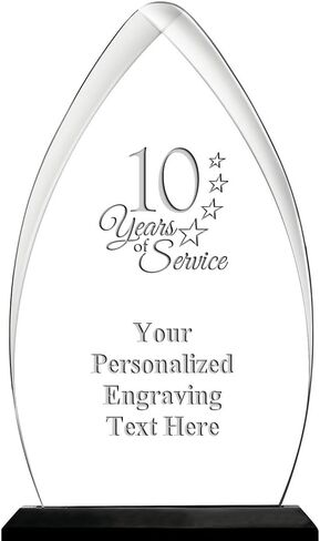 20 Years of Service Acrylic Award, 6.75" H Personalized Years of Service Award with Custom Engraving Prime in Kuwait