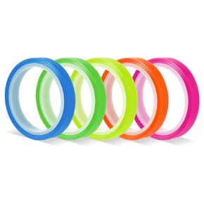5 Rolls Highlighter Tapes, 0.23inch X 16ft Transparent Highlighter Tape Removable Fluorescent Colored Tags PET Highlighter Tape for Reading Class