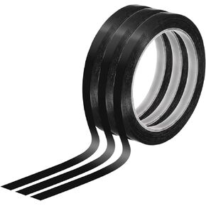 Whiteboard Tapes - 3 Pcs Pinstripe Thin Dry Erase Tapes for Graphic Charts Marking DIY Arts - 5/16" Width- Black