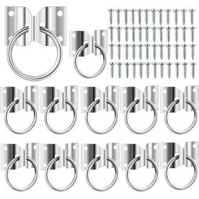 12 Pcs Cross Tie Ring for Horse,Block Tie Ring Hitching Ring with Screws for Horse Stall Stable