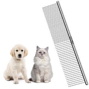 yiru dog cat grooming combs ، مشط فولاذي كبير للعقدة ، الحصير وإزالة الشعر فضفاضة ، مشط مهني للكلاب القطط