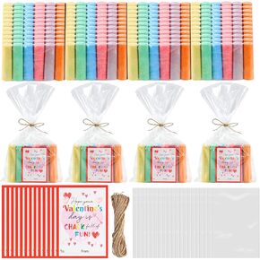 SAIWEILAI ONLINE 192pcs/24pack Valentines Chalk Set Valentines Day Gift For Kids Valentines Day Cards for Classroom Valentine Party Favors Gift Stuffer Fillers valentines Classroom Favors