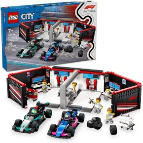 LEGO City F1 Garage & Mercedes-AMG & Alpine Cars Toy - Model Race Car Building Toy and Portable Playset for Kids, Boys and Girls, Ages 7+ - F1 Collectible for Fans - Gift Idea for Birthdays - 60444