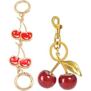 Purse Extender Chain & Cherry Bag Charm - Handbag Accessories, Adorable Keychain & Bag Strap Extension for Women Girls