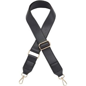 PH PandaHall 1.4 inch Wide Crossbody Strap, 33~55 inch Black PU Leather Shoulder Bag Strap Adjustable Purse Strap Replacement Shoulder Strap for Briefcase Messenger Bag Handbags Women Purse