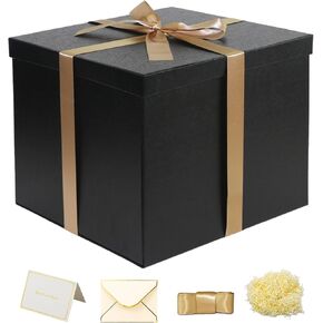 YINUOYOUJIA Large Gift Box 12x12x10 Inches,Black Gift Boxes for presents,Birthday Gift Box,Present box Gift Box Packaging for Valentine's Day,Mother's Day,Christmas,Anniversaries…