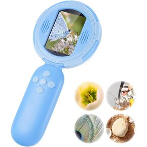 Microscope for Kids, Handheld Mini Digital Microscope for Kids with 2'' Inch Screen,Mini Microscope Geology Educational Science for Age 4 5 6 7 8 Girls&Boys
