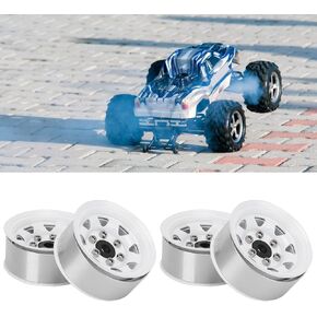 4 Pcs 1.55 Universal RC Wheel Rim Hub RC Wheel Hub RC Accessories RC Wheel Rim Hub Universal RC Wheel Hubs for Axial AX90069 Crawlers (White)