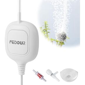 FEDOUR Mini Whisper Aquarium Air Pump, Nano Ultra Quiet Fish Tank Aerator, Fish Tank Bubbler Pump for Up to 10Gallon Betta Tank, Fish Bowl