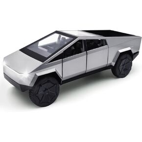 نموذج Cybertruck: 1/24 شاحنات لعبة Diecast Metal مع الأضواء والأصوات ولعب السيارات المصغرة للأولاد والأعمار 3 وما فوق (الفضة)