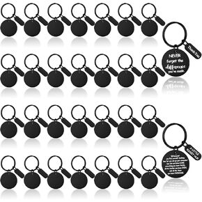Gisafai 30 Pcs Engravable Metal Keychain Blanks Laser Engraving Stainless Steel Keychain Stamping Jewelry Blanks Key Rings Tags for DIY Crafts Gifts(Round,Black)