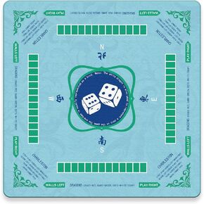 Mahjong Mat,Noise Reduction,Mah Jongg Mat with Guide Suitable for Beginners,Suit for Mahjong, Poker, Card Games, Board Games, Tile Game, and Dominoes