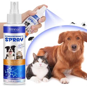 Pet Hydrocortisone Spray for Dogs, Cats 120ML, Itch Relief Spray & Hot Spot Treatment for Dogs Cats, Rapidly Alleviate Dry Itchy Skin, Skin Allergies, and Dermatitis - Reduces Topical Inflammation