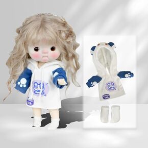 YMY ob22 Doll Cute Animal Style Doll Clothes Set Big pear-Shaped Doll Body 1/12 bjd Doll ymy doll Clothes（Beige）