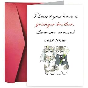 Humorous Cat Cards - Naughty Holiday Cards for Boyfriends, Rude for Husbands - Visit Your Brother