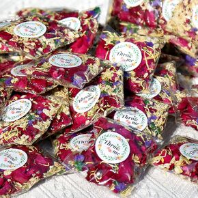 Oning 52 Pack Mix Biodegradable Confetti, Dried Flower Petals, Real Rose Petals for Weddings,Gifts, Wedding Confetti, Wedding Send Off Ideas, Flower Girl Dinner Table Centerpieces
