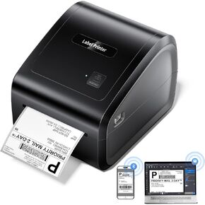 Bluetooth Thermal Label Printer 4x6, Ethernet Shipping Label Printer, D550 Pro Wireless Thermal Shipping Label Printer for Small Business, Office, Home, Support Bluetooth/Ethernet/USB